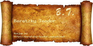 Beretzky Teodor névjegykártya
